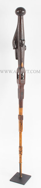 Antique Cane, Carved Hand, Pointing Finger, Probably Late 19th Century, entire view